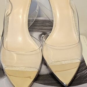 Jennifer Lopez Clear and Gold Heels